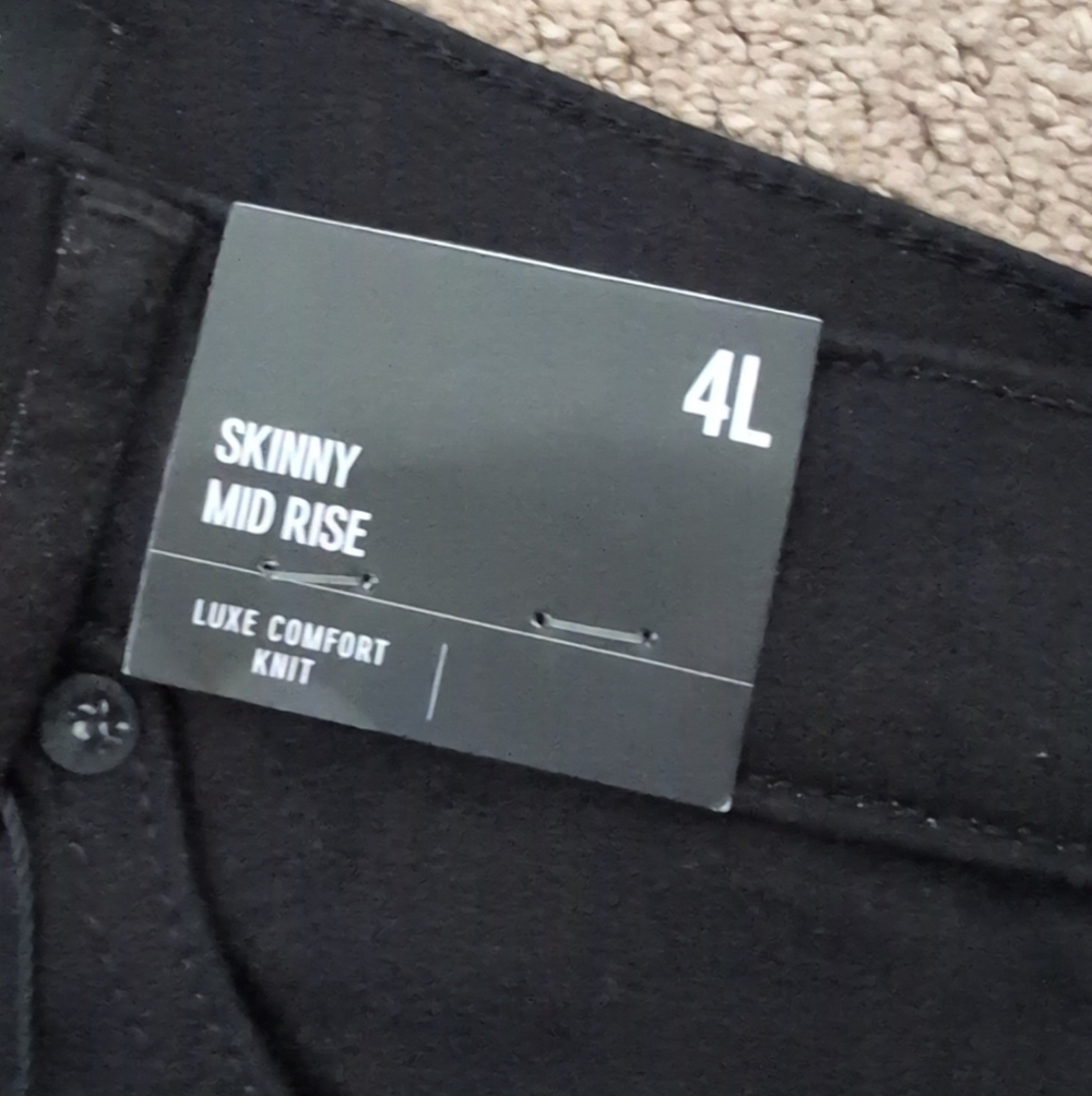 Express Mid Rise Skinny Black Frayed Fringe Hem Long Denim/ Jeans - Picture 9 of 14